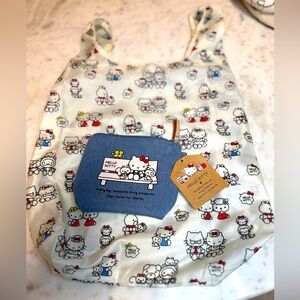 Hello Kitty Reusable Tote & Denim Pouch